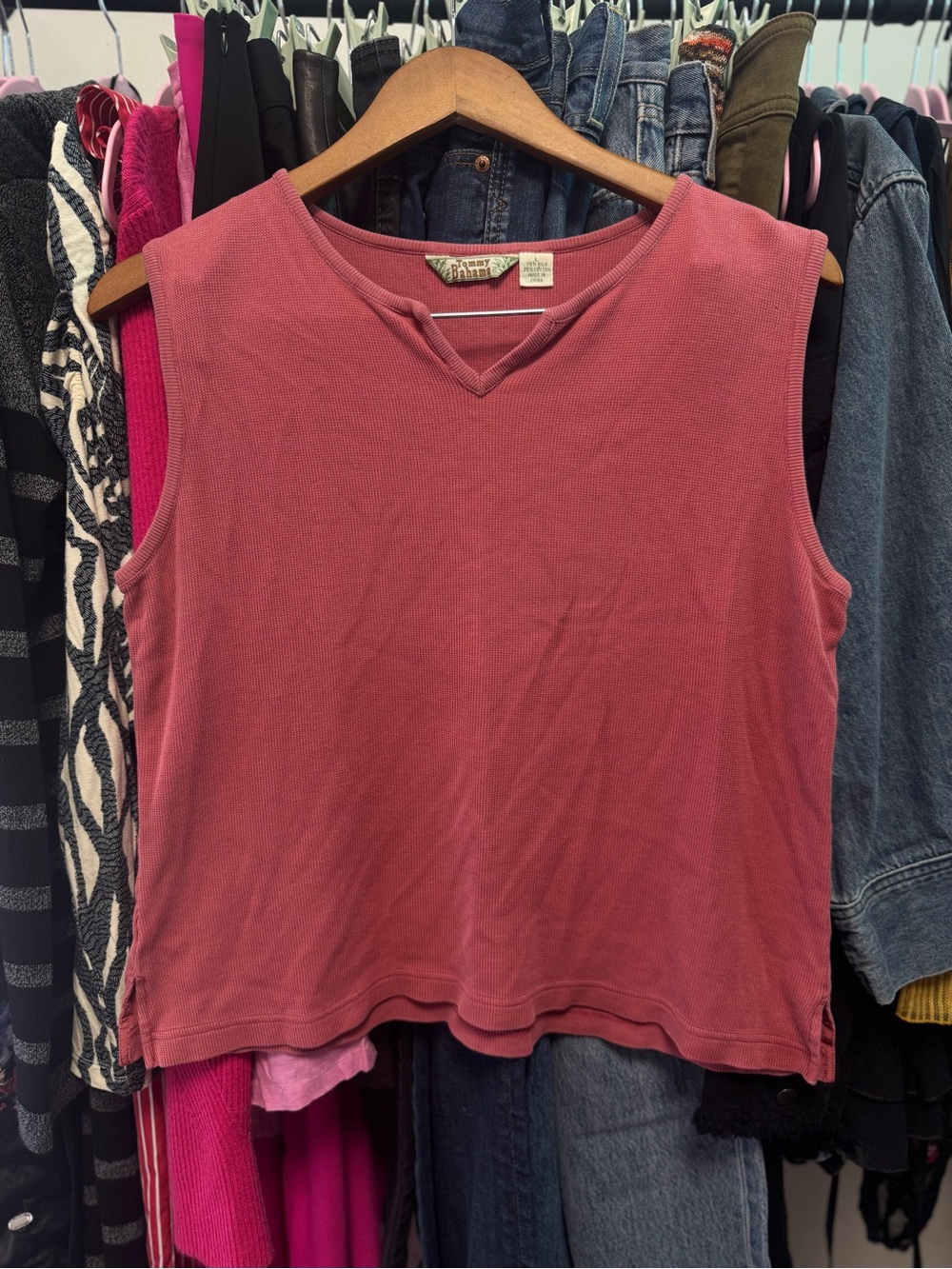 Tommy Bahama Women's Cotton-Silk Blend Ribbed Sleeveless Tank Top